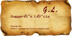 Gugyerás Lúcia névjegykártya